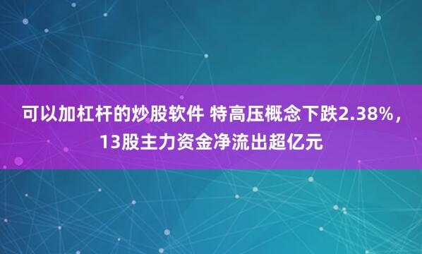 可以加杠杆的炒股软件 特高压概念下跌2.38%，13股主力资金净流出超亿元