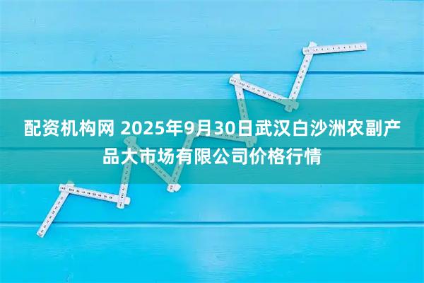 配资机构网 2025年9月30日武汉白沙洲农副产品大市场有限公司价格行情